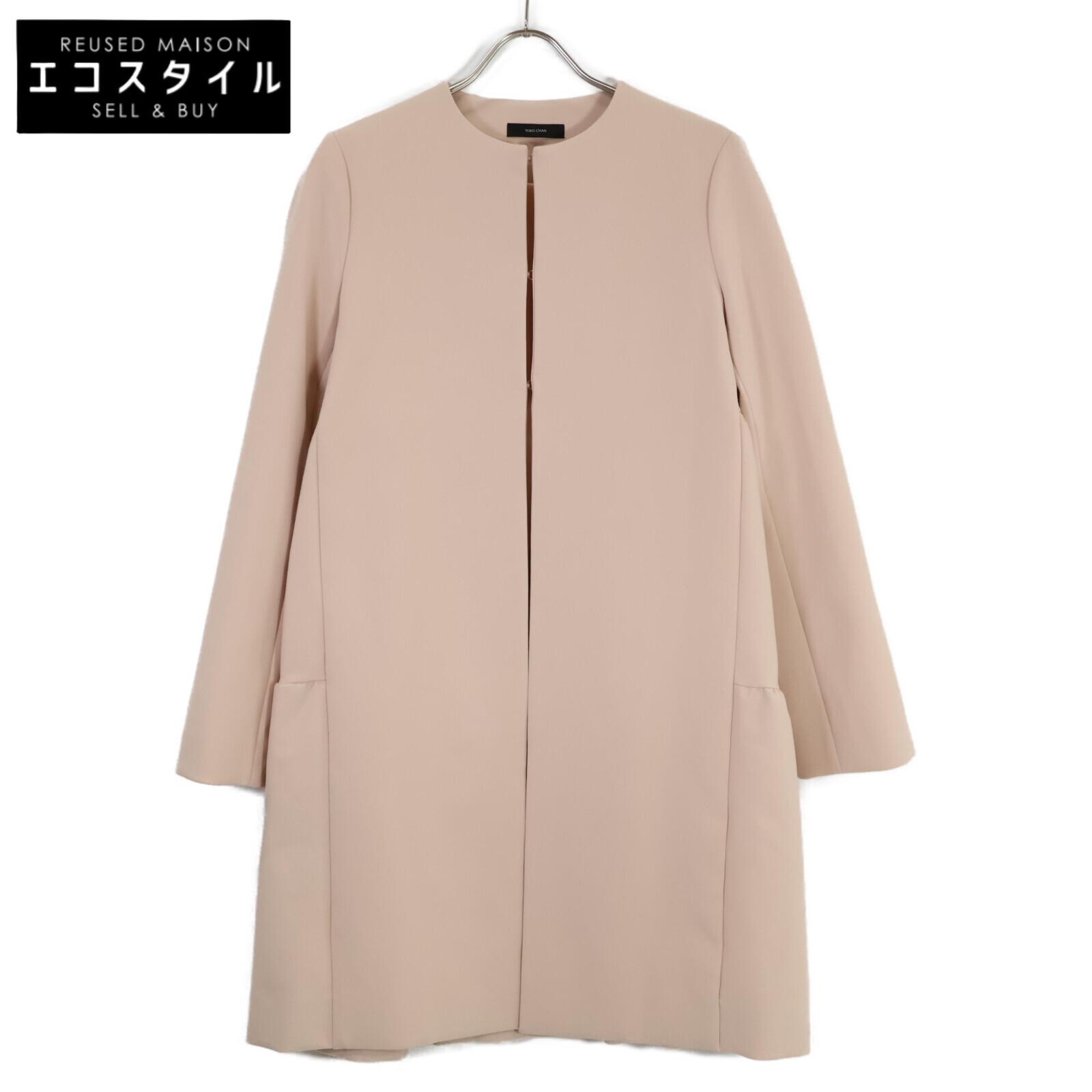 

YOKOCHAN YCC-622-180 Pink polyester x rayon tuck volume back tiered coat coat 36 pinkUsed