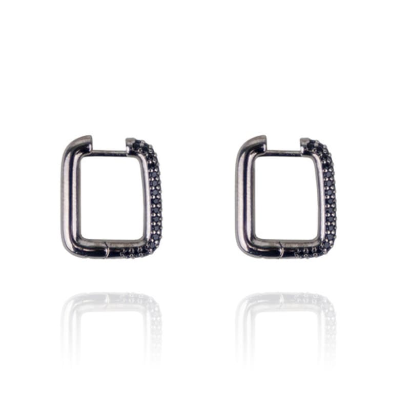 AUGUST ALICE Lumi Linea Square Black Ring Earring