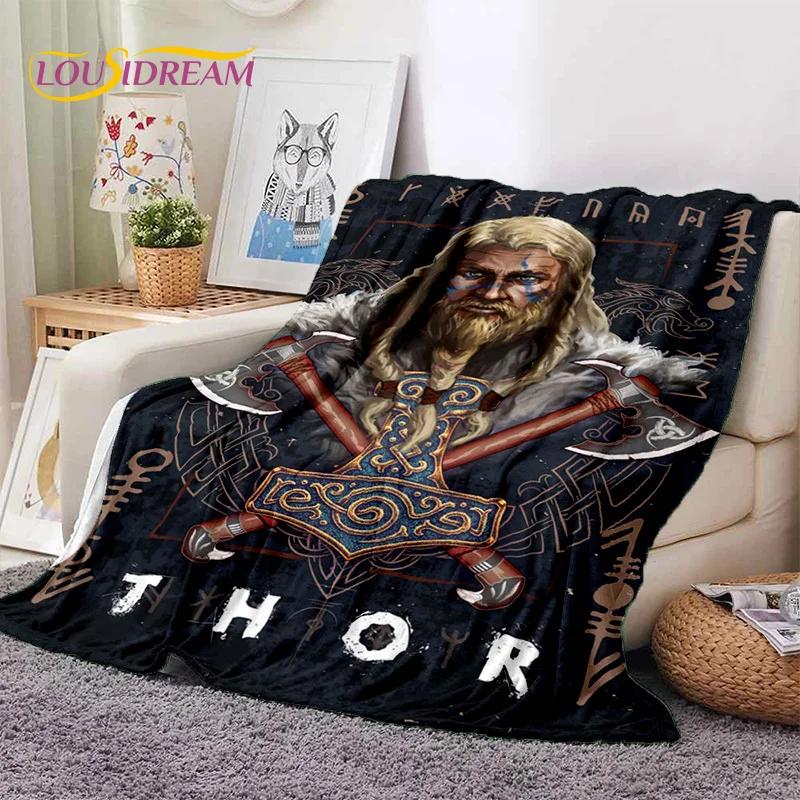 Nordic Viking Odin Valhalla Valknut Soft Blankets,Keep Warm Throw Blanket Comfortable Blanket for Picnic Beds Sofa Home Bedroom