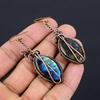 Labradorite 999 Copper Wire Wrapped Earrings, Handmade Gemstone Earrings Jewelry, Gifts For Wife Brand New Earrings