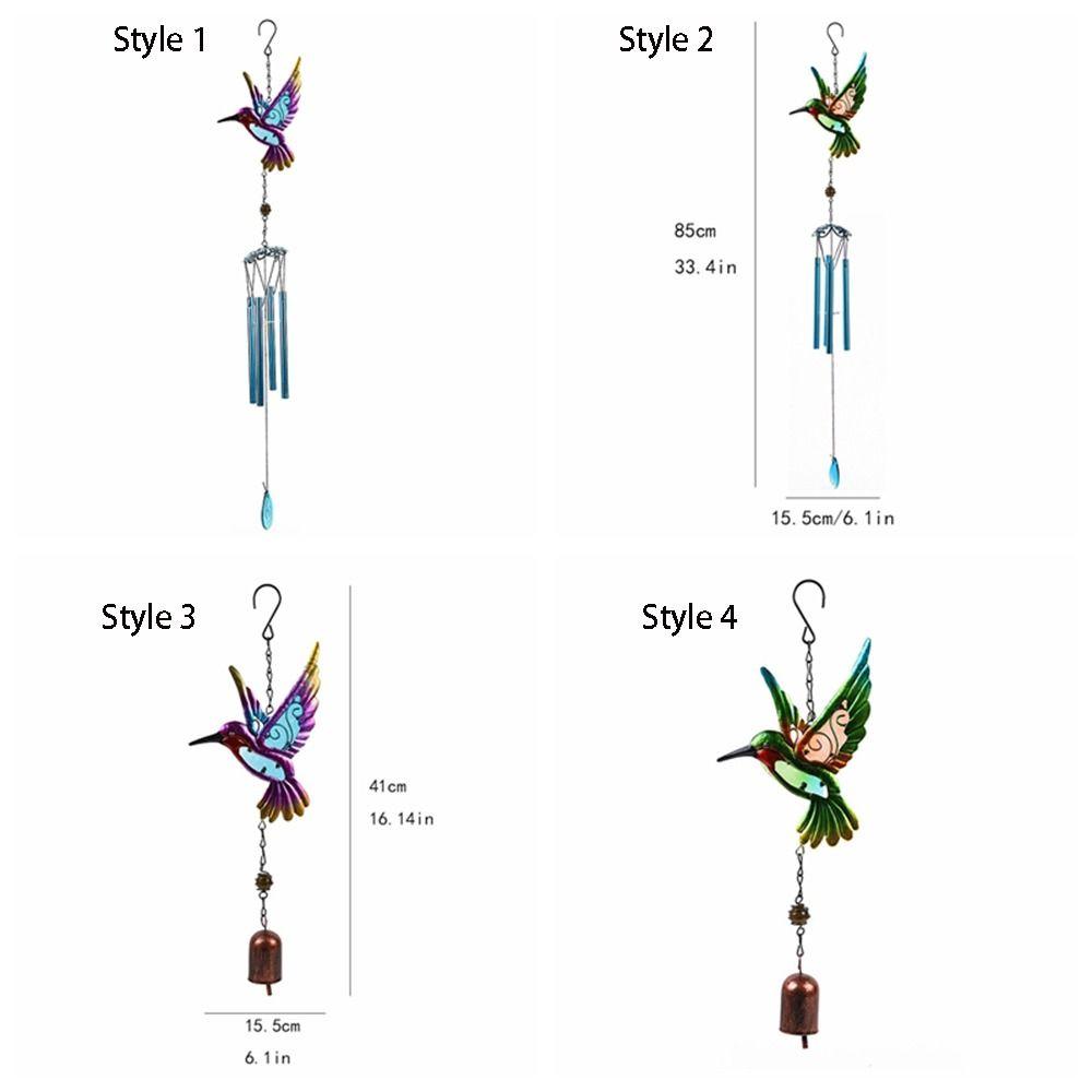 Metal Hummingbird Wind Chime Creative Hanging Decoration Blessing Bell Pendant  Gift