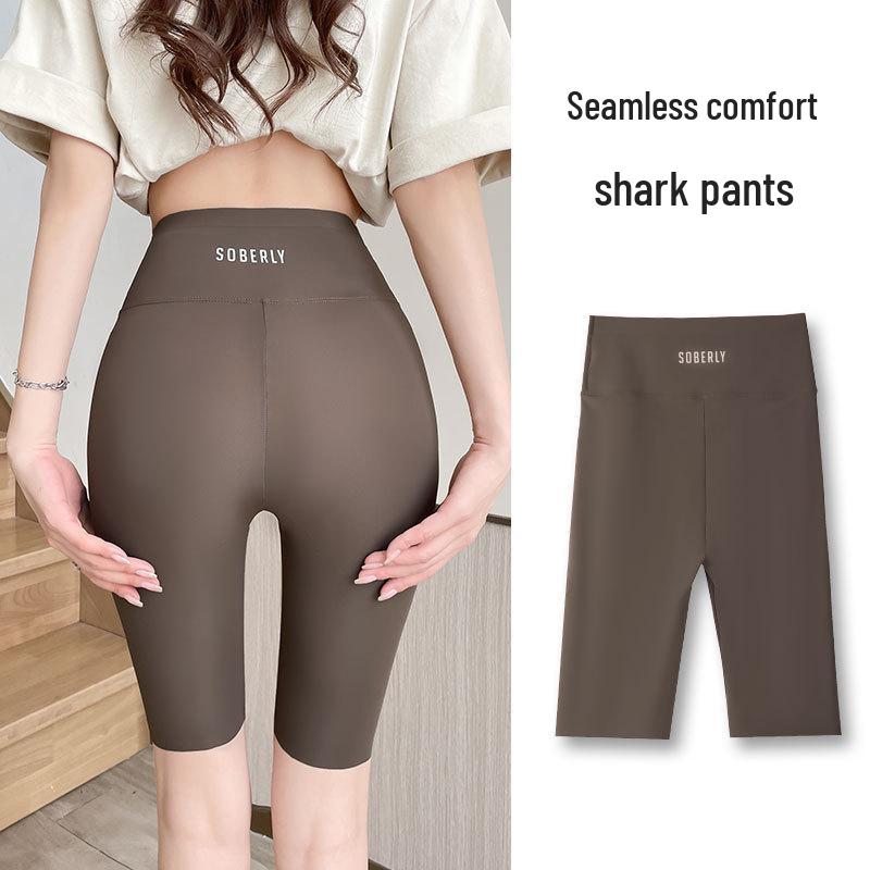 

Women s High-Waist Shark Skin Yoga Pants - Summer Slimming, Tummy Control, Butt Lifting, Fitness & Cycling Medium