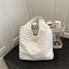Small Fresh Lace Flower Canvas Bag Women's New Large-capacity Shoulder Support Bag Commuter Armpit Bag