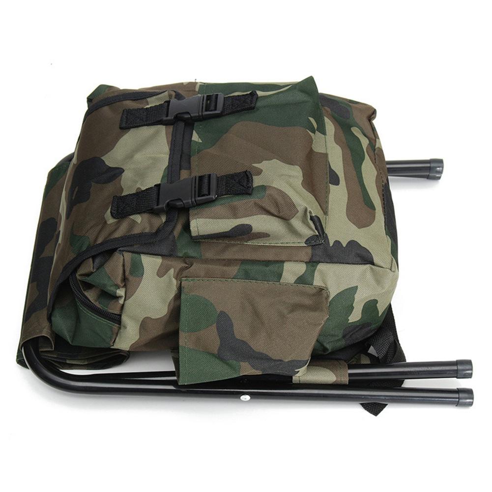 Camouflage Outdoor Folding Chair With Large Storage Bag Non-slip Wear-resistant Oxford Cloth Portable Stool For Camping Fishing