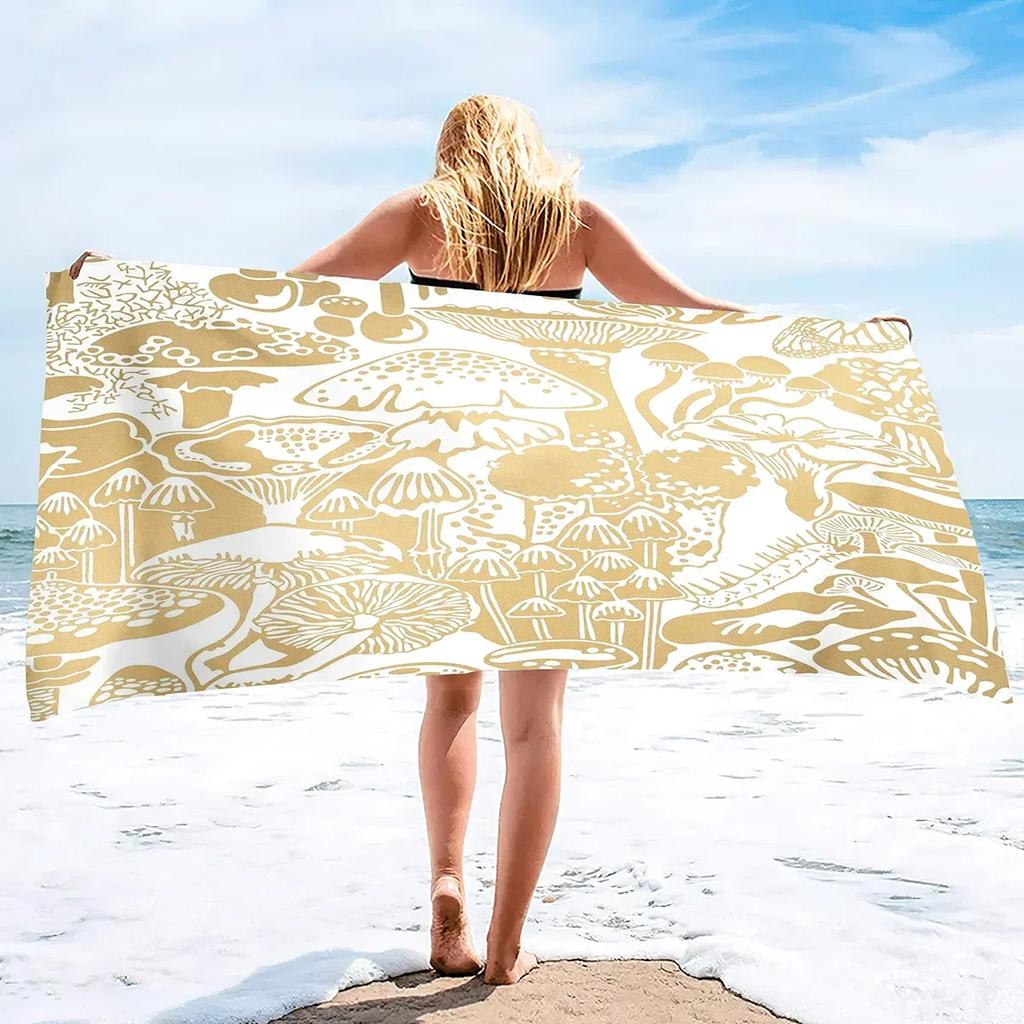 Mushrooms Microfiber Beach Towel,Bath Towel Oversized,Super Soft Water Absorbent Bath Towels for Bathroom Pool Swim Sport Autumn