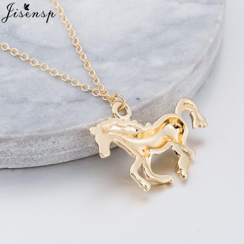Lucky Running Horse Pendant Necklace Women Jewelry Cute Animal Horseshoe Horse Necklaces Mother's Day Accessories