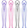 Womens Sexy Halter Fishnet One-piece Stocking Suspender Sleeveless Bodystocking Lingerie Body Suits Plus Size
