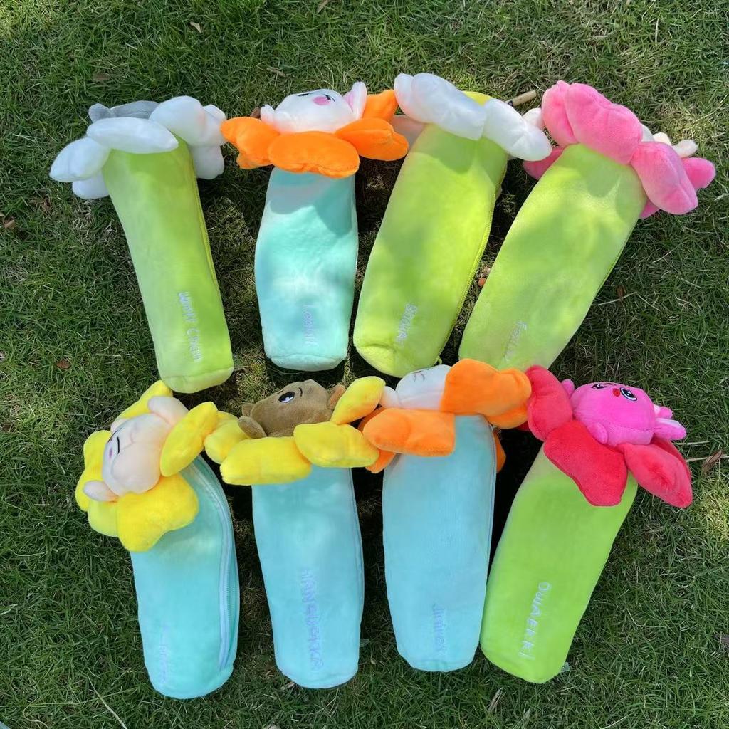 New Flower Pencil Case Plush Doll 1/8pcs SKZooed Stray Plush Flower Pen Case For Kid Stationery Gift For Fans Collect Gifts