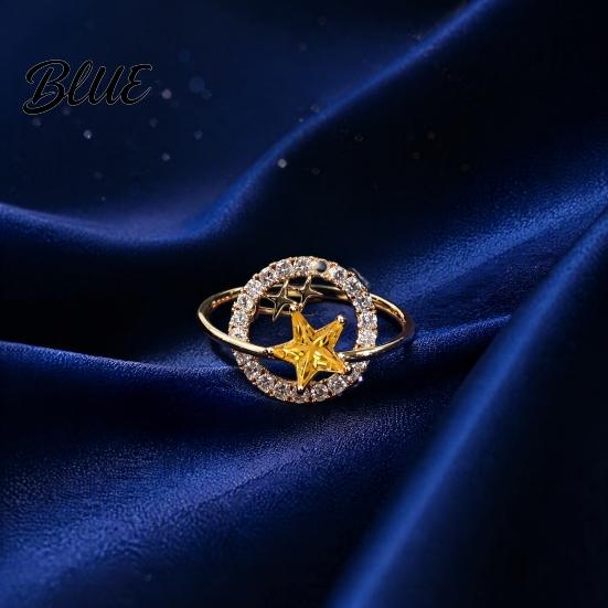 Secure Brooch Pin Rhinestone Planet Star Pin Hollow Badge Decorative Sparkling Jewelry Clothing Accessory for Suits Coats Scarves Shawls Bags
