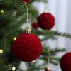 24pcs 6cm Flocked Christmas Ornament Balls Tree Decoration - Modern Minimalist Holiday Decor In Green Ivory Pink Camel