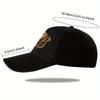 1pc A Gorgeous Golden Lion Embossed Badge Baseball Cap Adjustable Couple Hat Very Suitable for Running