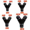 AN4 AN6 AN8 AN10 Y Adapter Block Male Thread Fuel Hose Fitting Adapter Tee Fluid Oil Pipe Air Line Joint Universal Aluminium