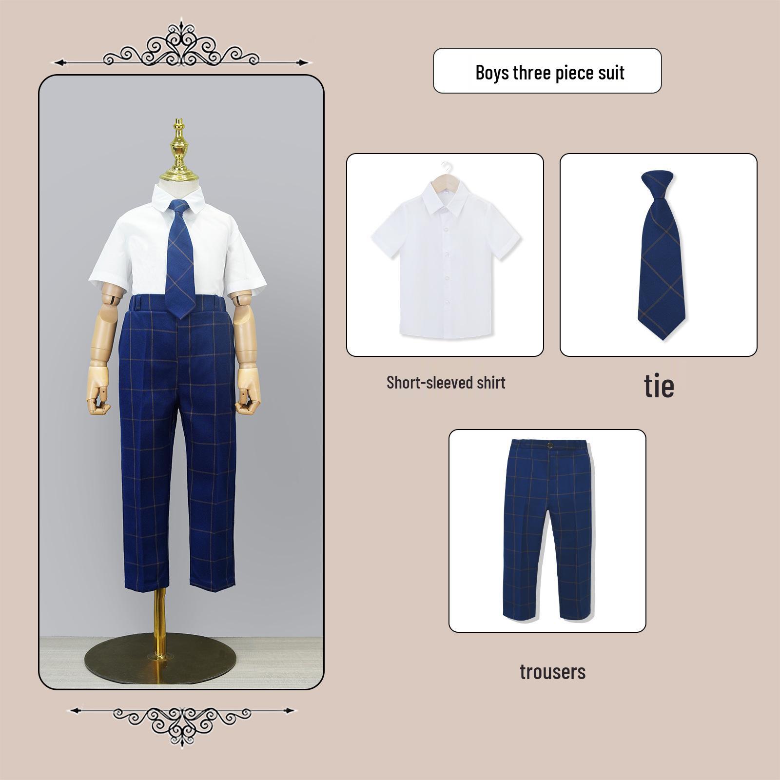 

Unisex Plaid Vest School Uniform Set for Kindergarten and Primary 110cm