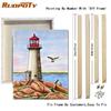 RUOPOTY Paint By Numbers Tower Landscape Wall Art Unique Gift Acrylic Home Decor Hand Painted Coloring Seaside For Living Room