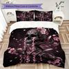 Rose Skull Pattern Bedding uilt Set uilt Cover Pillowcase Home Decoration Birthday Gift (1 * duvet cover + 2 * pillowcase without core)