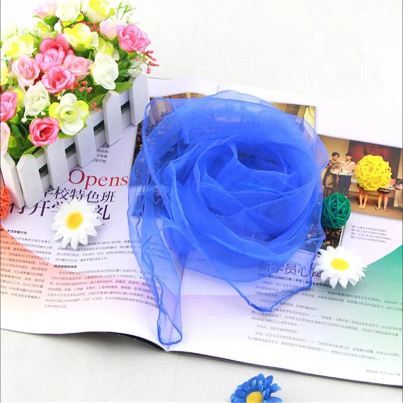 Kindergarten Performance Dance show silk scarf Candy-colored solid scarf Women Summer Spring Transparent Square Chiffon Scarves