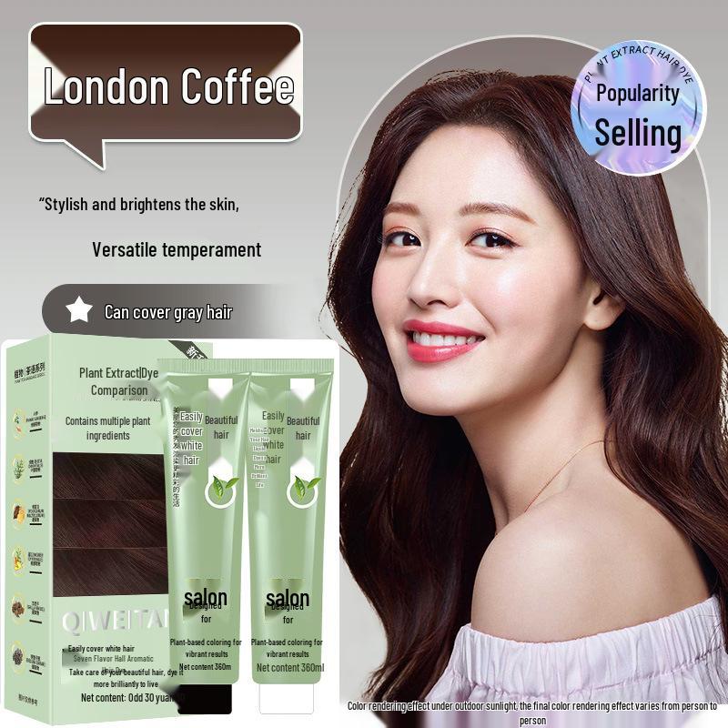 Trendy Color Plant-Based Hair Dye Cream for Salon & Home, Large Capacity, Gray Coverage