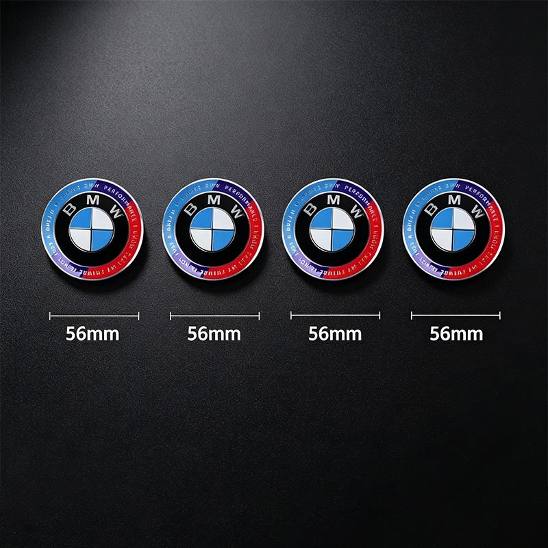 For BMW M 4Pcs 56/68mm Wheel Center Caps Emblem Badge For BMW 50th Anniversary E90 E60 F10 F20 G20 G30 E53 E85 E70 E84 F48 1/3/5/7 Series