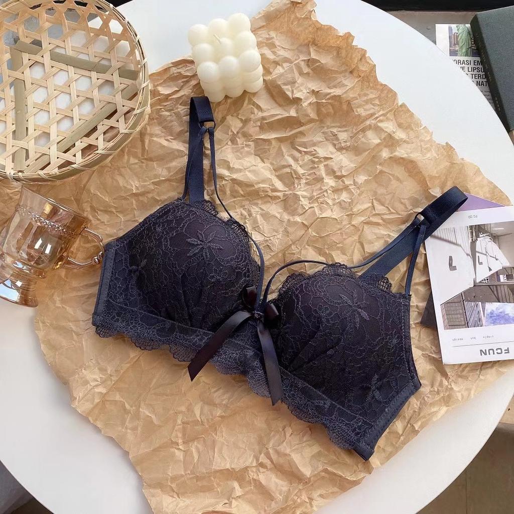 Sexy Lace Corrective Push Up Bra Set, Side Gathering Shaping Small Bust Women Lingerie Set
