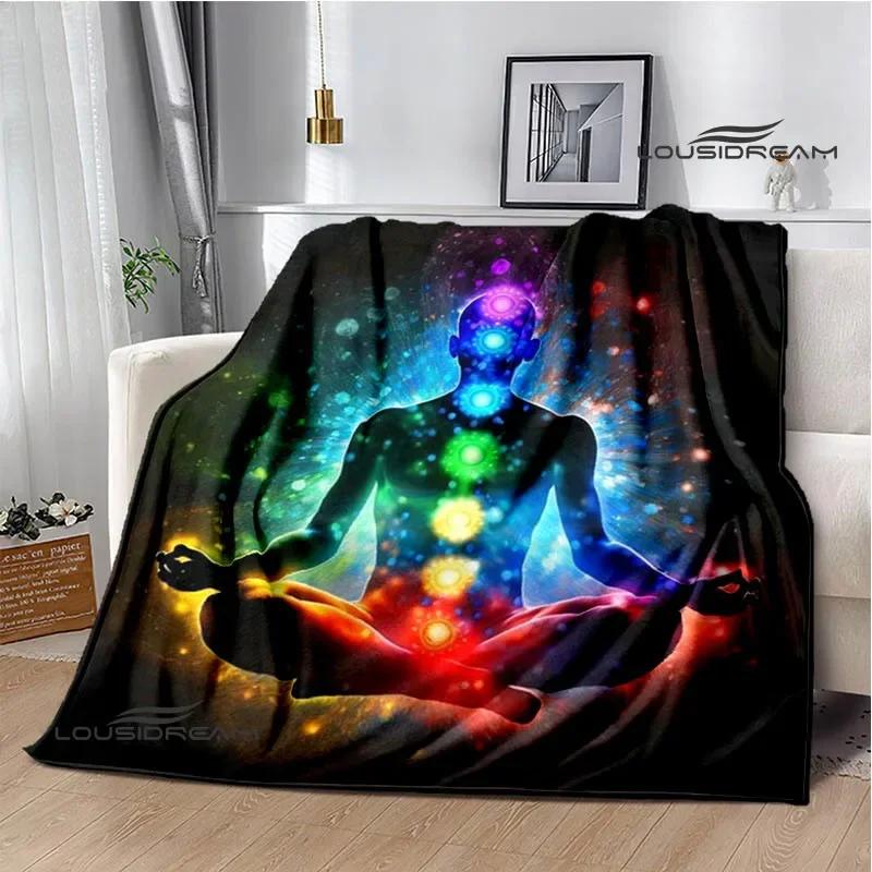3D Chakra Printed Blankets Warm Flannel Blankets Soft and Comfortable Blanket Bed Linings Blankets for Beds Birthday Gift