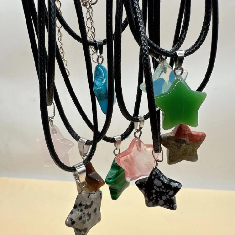 Natural Stone Star Aesthetic Necklace Fashion Simple Clavicle Chain Women Girls