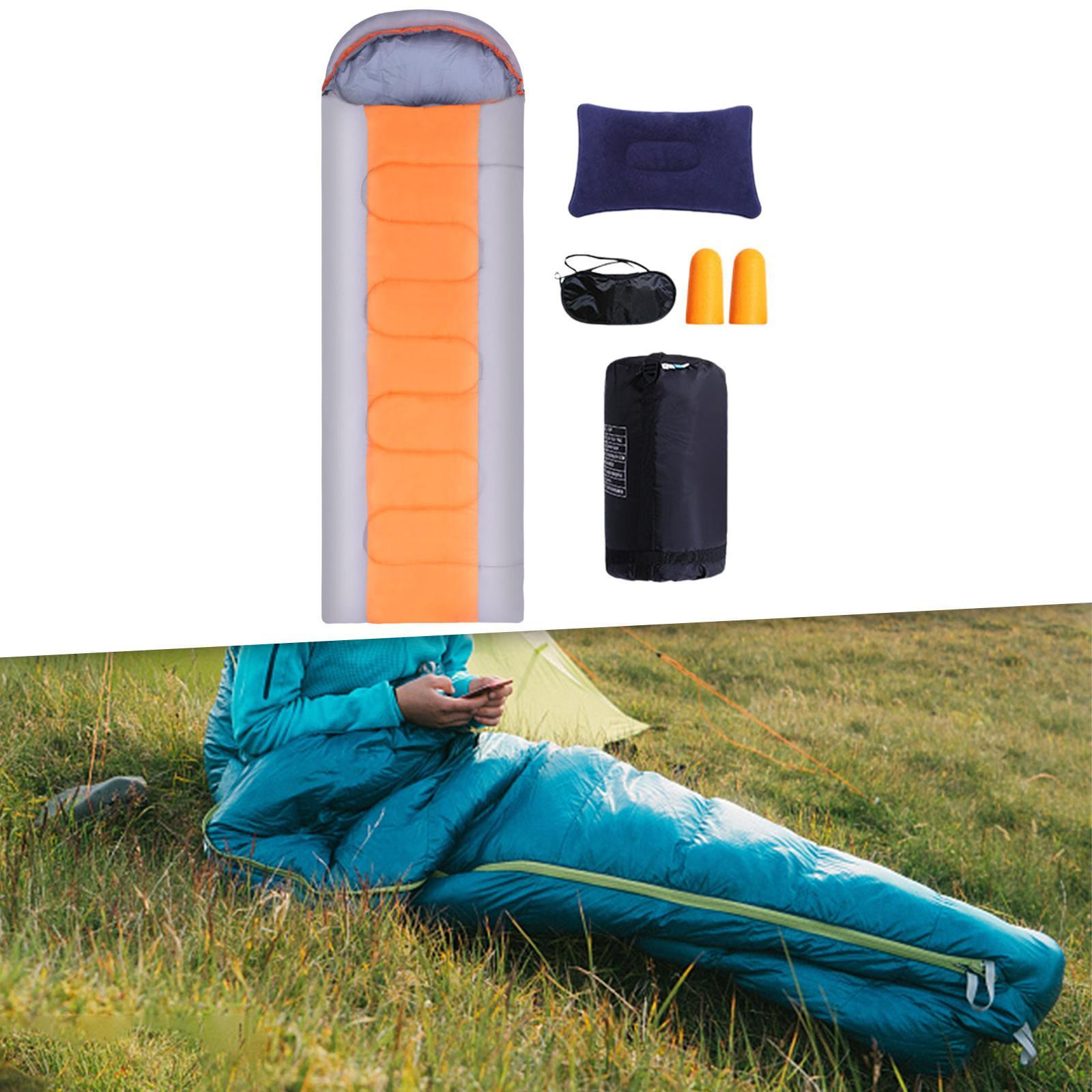 

Envelope Sleeping Bag Camping Portable Waterproof Outdoor Single Orange 1.8kg