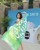 Women's Summer Sexy Green Satin Bikini with Skirt-Style and Split, Three-Piece Set
