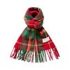 Christmas Red Plaid Retro Scarf for Women Winter Korean Style All Match Scarf To Keep Warm New Year Couple Style Imitation Cashmere Scarf