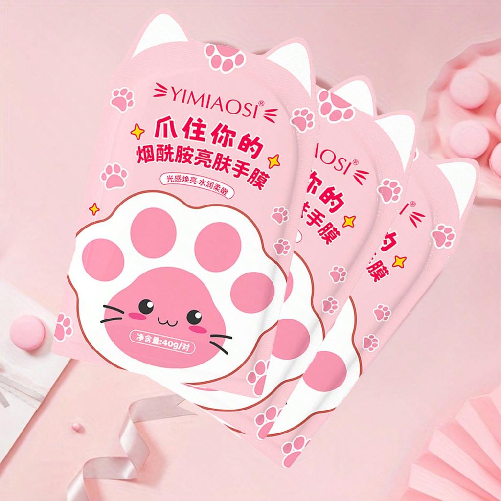 5 Pairs Nicotinamide Brightening Hand Mask Moisturizing Whitening Gloves for Soft Smooth Skin