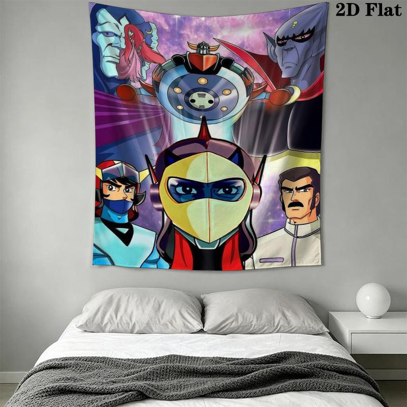 Grendizer Goldorak Wall Tapestry Aesthetic Wall Hanging Printed Fabric Blanket Decorative Tapestries for Bedroom Living Room Home Decor