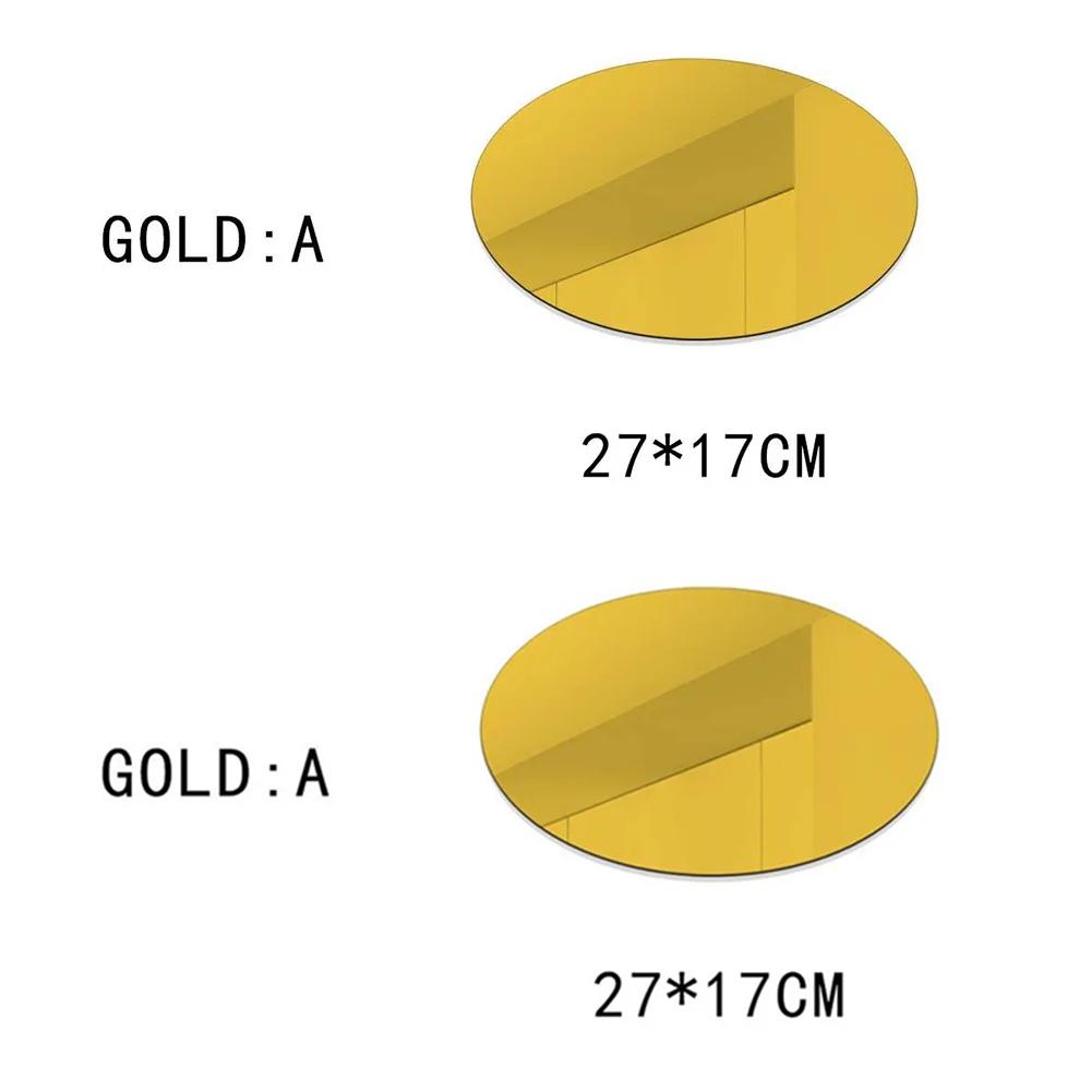 

HD Зеркальная наклейка на стену против запотевания Эллиптическое акриловое настенное зеркало Самоклеящиеся Небьющиеся Безопасные зеркальные листы без стекла Зеркало 27x17cm