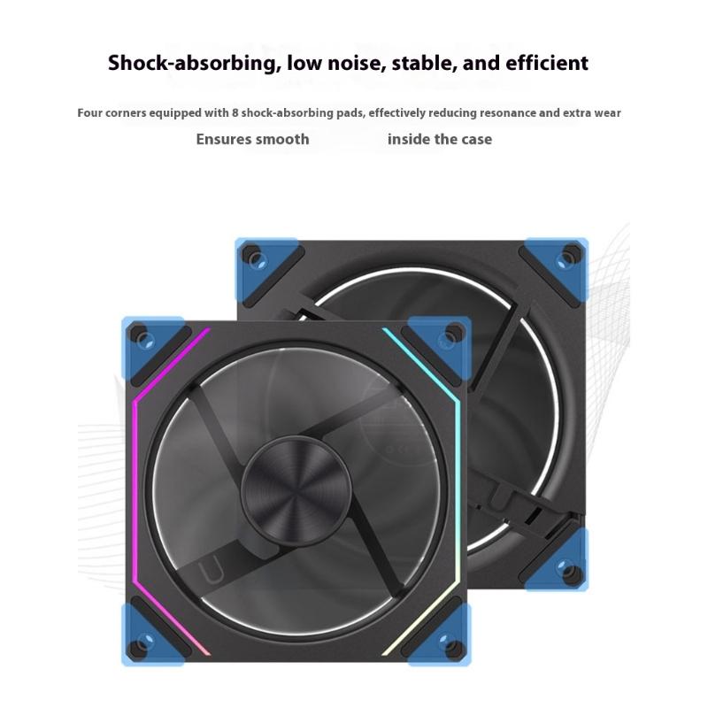 Computer Cooling Fan 120mm CPU Fan 800-1600RPM Double Color Option ARGB Reverse/Forward Case Fan