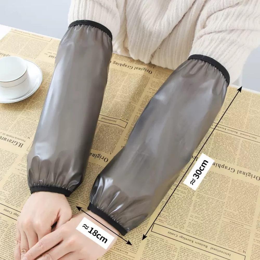 Two thick black one-piece waterproof and oil-resistant household cleaning accessories, waterproof sleeves, adult arm sleeves