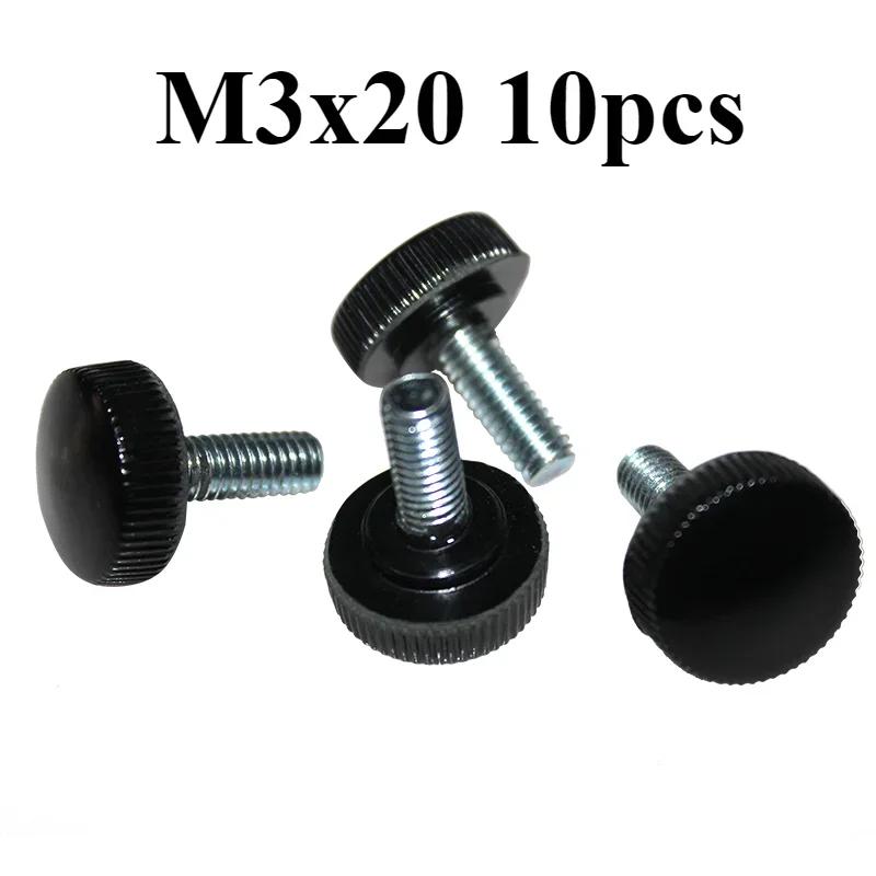 4.8 Grade carbon steel Screw Screw Bolt M3 M4 Metric Male x 6-35mm Thread Legnth With phenolic plastics knurling Head