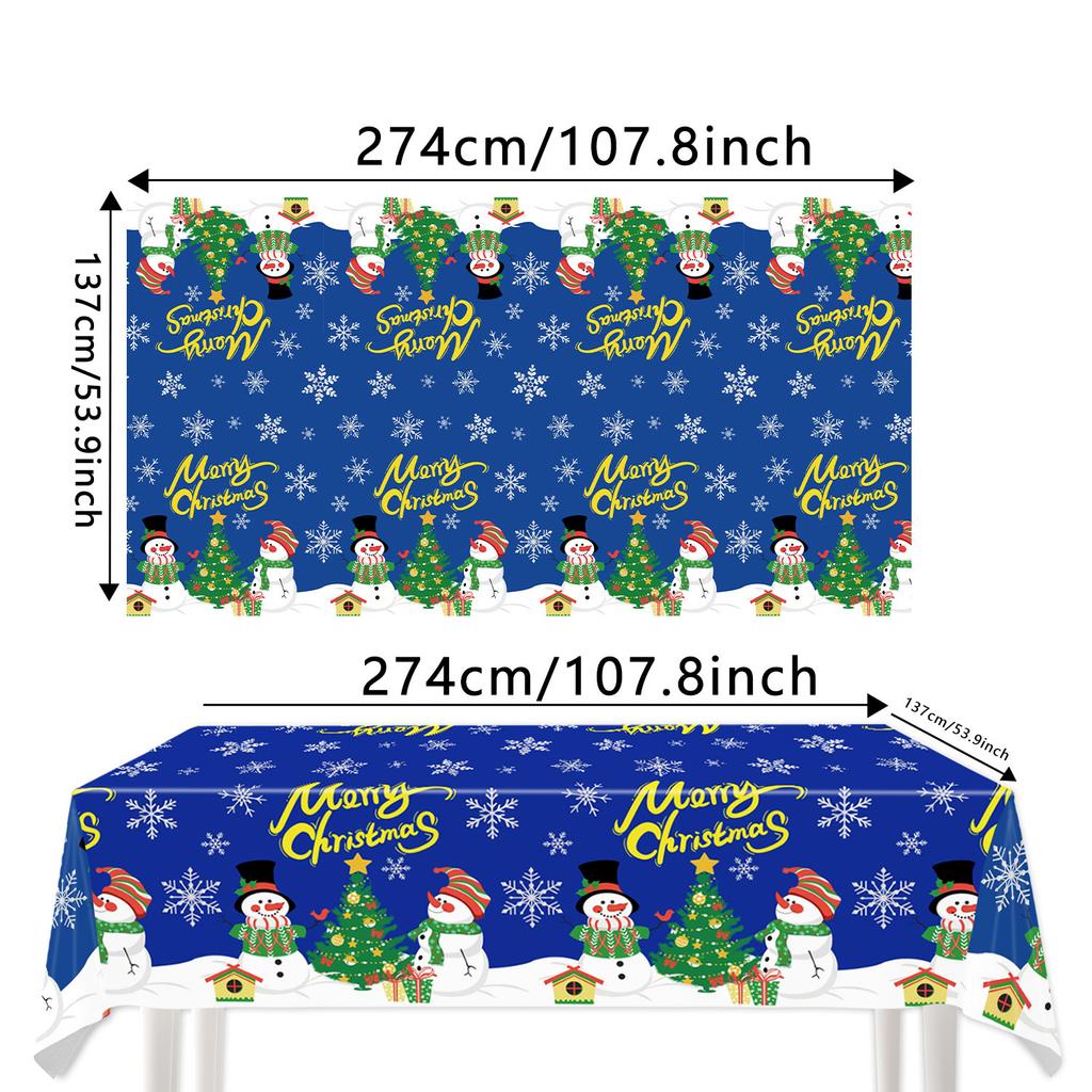 Merry Christmas Christmas Tablecloth Disposable Party Holiday Tablecloth Pe Tablecloth Party Decorations