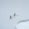 Fleur Flower September Birthstone Sapphire Earrings in Sterling Silver Gift Box Cloud-jewelry (925) [Wooden Included] FCE-1S