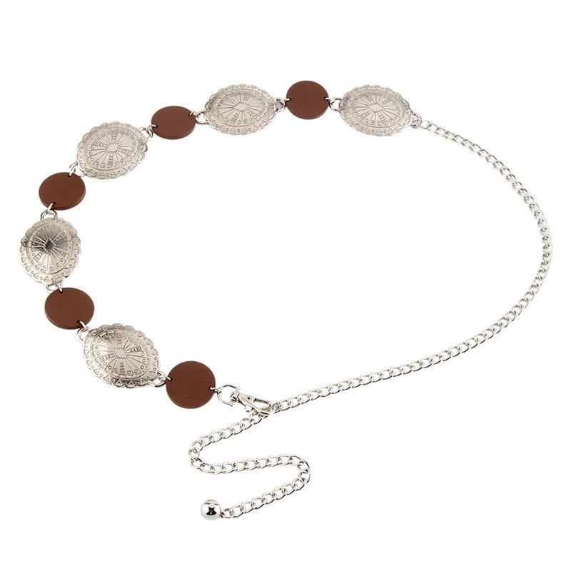 Fashion Maillard Metal Waist Chain Ladies Temperament Decoration Skirt Suit Belt Engraving Decoration Chain