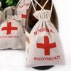 10/5/2Pcs Christmas Party Wake Up Bags Wedding Guest Gift Storage Bag Cotton Linen Bags First Aid Kits Red Cross Hangover Kit
