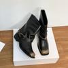 Korean Version Niche Retro Women's Boots Punk Street Polished Trouser Boots 2025 Winter New Mid Tube Fashion Boots Women