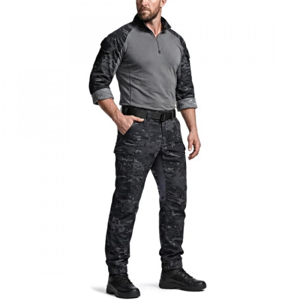 Cqr Spandex Camo Outdoor Ripstop Cargo Jogger Pants Squad
