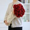 Knitted Blanket Handmade Crochet Rose Bouquet Throw Round Floral Blanket for Couch Chair Decoration Lightweight for Office Nap