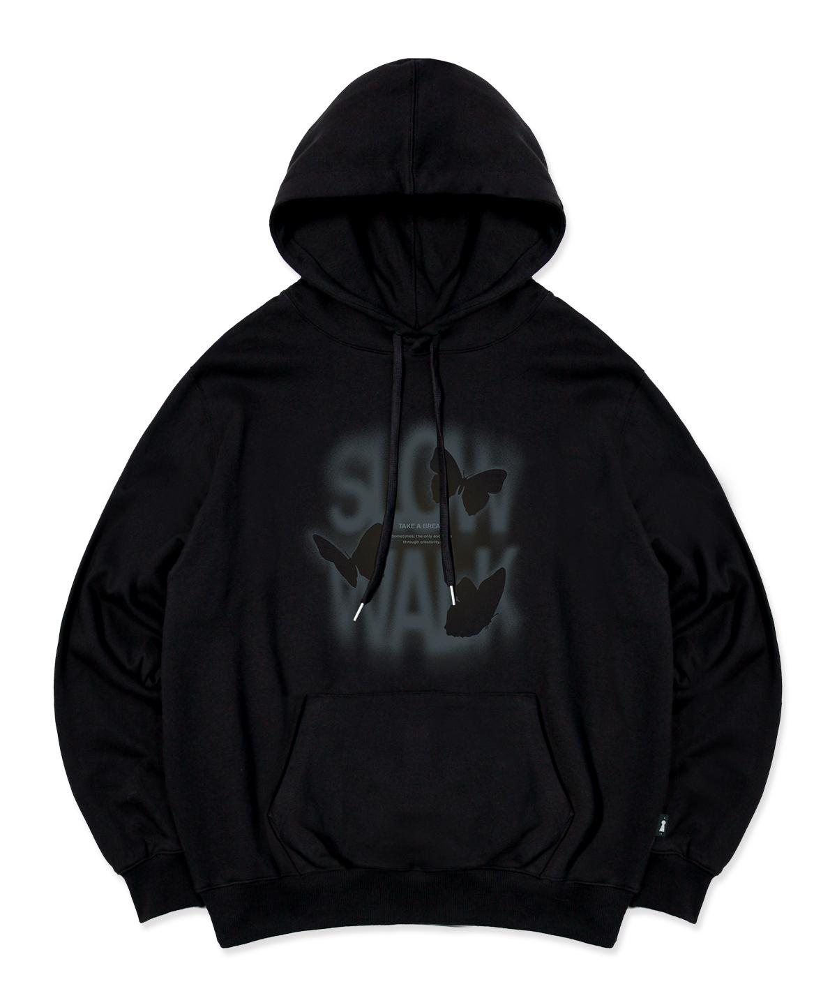 Escape From Blue Stencil Butterfly Hoodie Black L