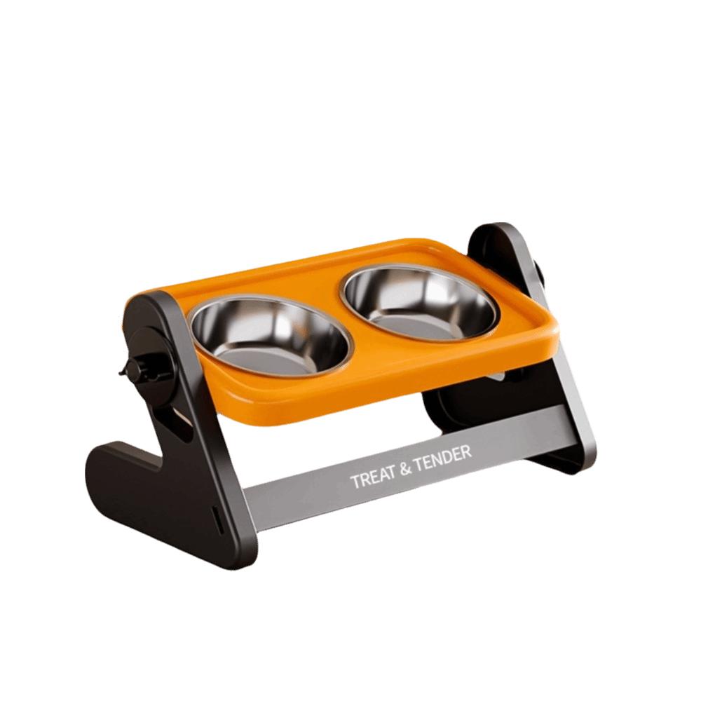 Stainless Steel Elevated Pet Bowl Non-Slip Adjustable Height Raised Dog Bowl Detachable with Stand Dog Feeding Bowl