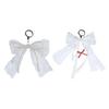 Unique Pearls Lace Charm With Bows Detail Bag Pendant Keychain Bowknot Keyring Versatile Jewelry For Date And Parties