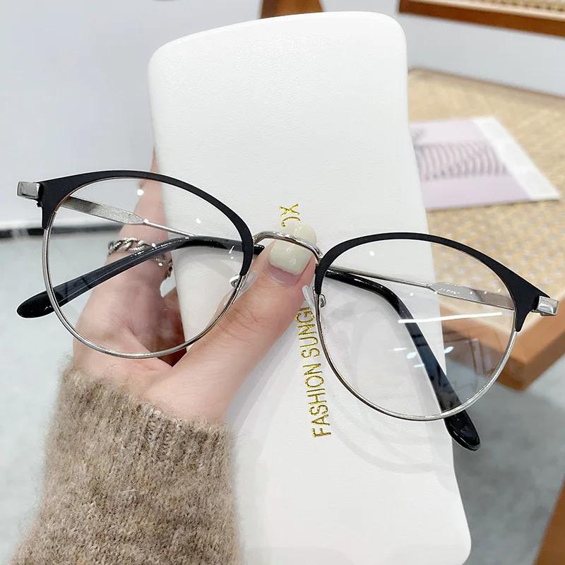 Blue Light Blocking Eye Protection Near Sight Glasses Round Frame Myopia Glasses Women Short-sighted Myopia Eyeglasses