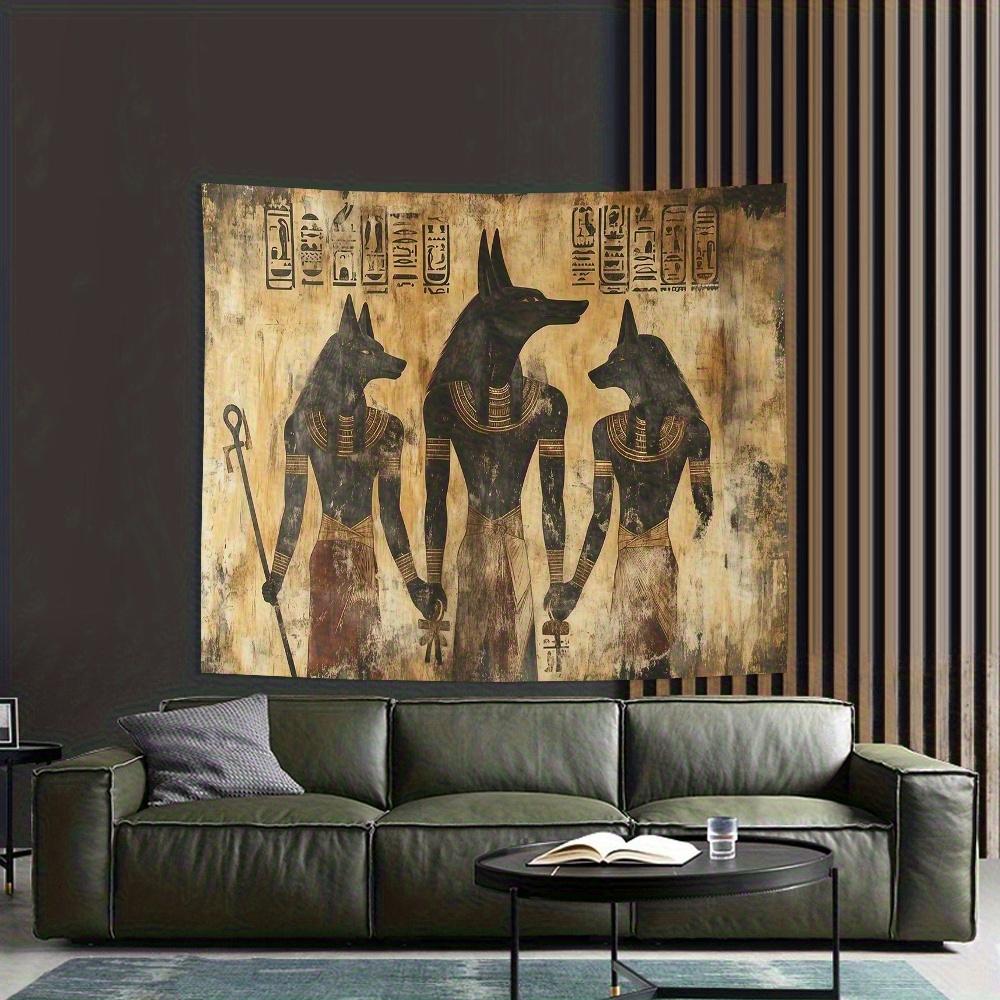

VIKAMA Ancient Egypt Anubis Tapestry Vintage Mural Background Cloth Living Room Background Wall Room Decoration 74x94cm(29x37in)