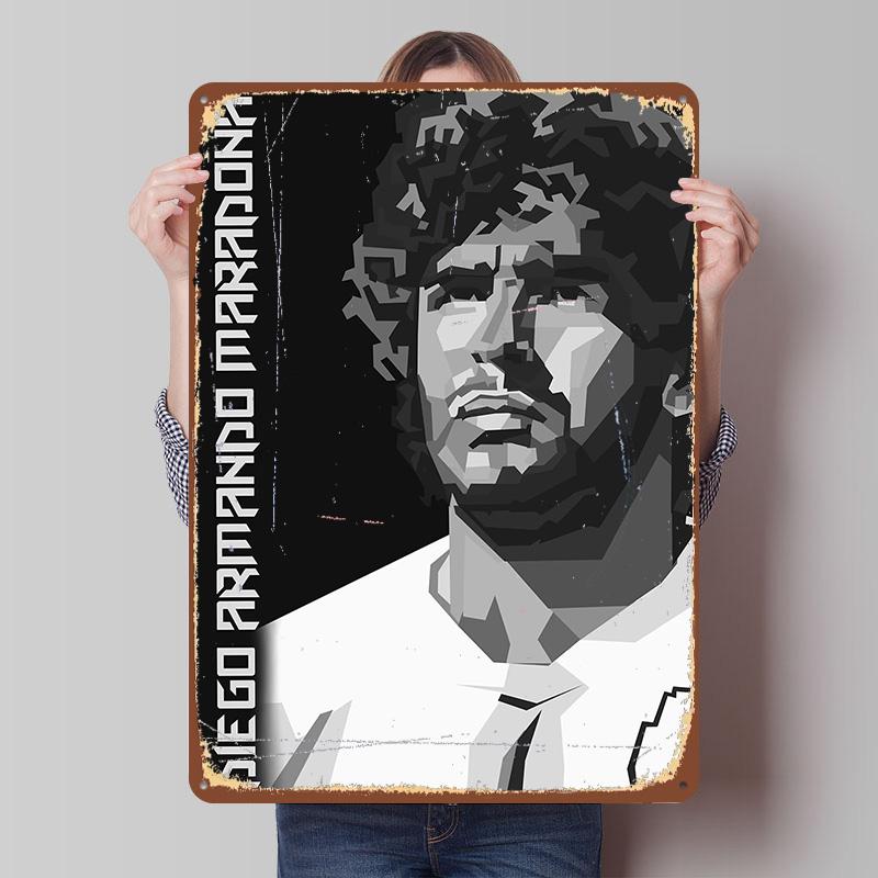 

Football Played Maradona Tinplate Poster Customized Wall Art Vintage Metal Signs Retro Tin Plaque for Desk Decor Bar Accessories 7.9x11.8In(20x30cm)