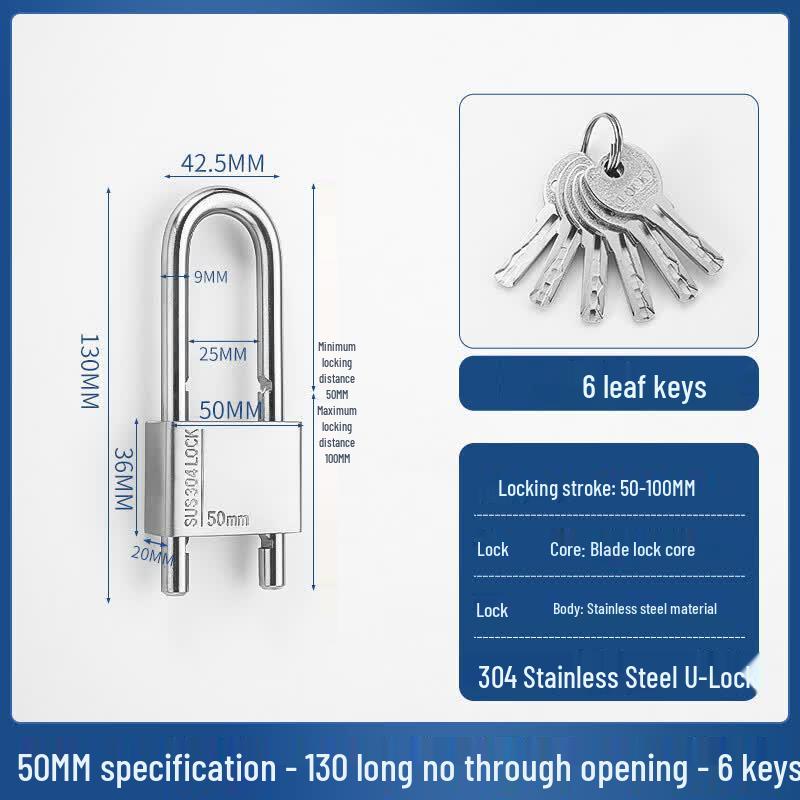 Datu 304 Stainless Steel U-Lock Padlock