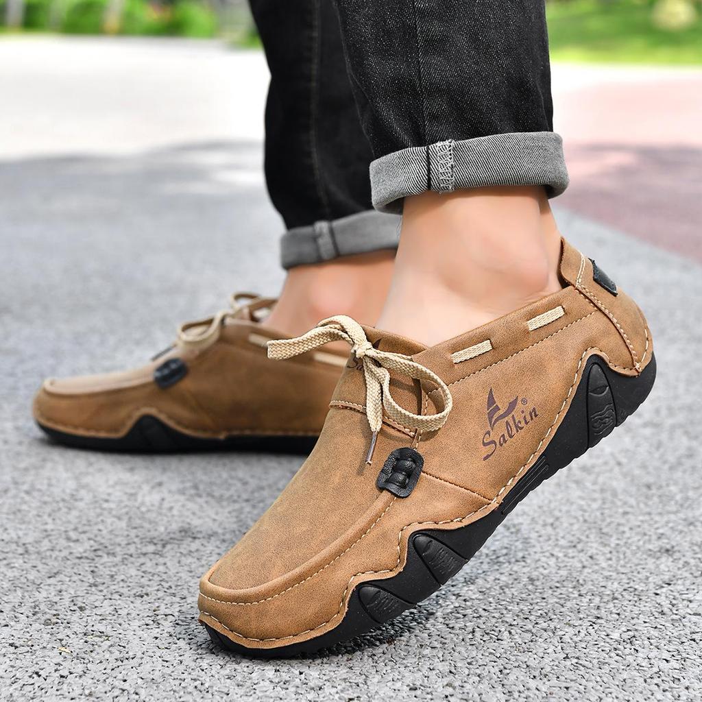 Men's Octopus Lace-up Casual Loafers - Large Size, Fashionable, Spring Collection