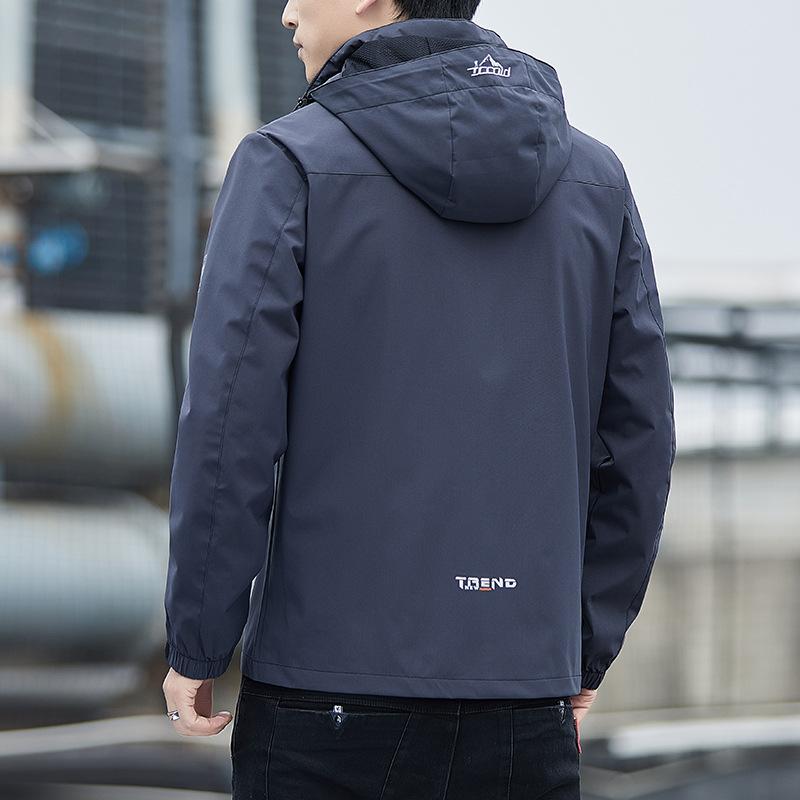 Jacket Men's Spring and Autumn New Style Removable Hooded Windproof Jacket Outdoor Fashion Mountaineering Jacket